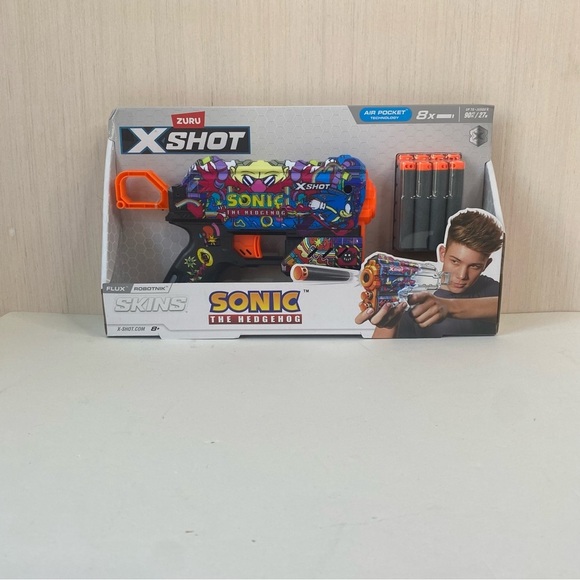 Zuru Other - Zuru X-Shot Menace Hyper Spike Skins Sonic the Hedgehog Soft Dart Gun + 8 Rounds